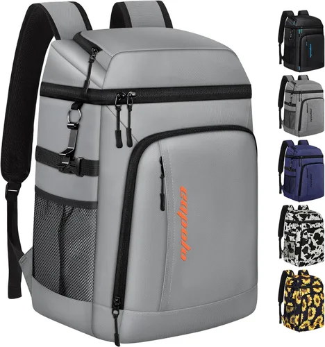 Miniatura 7 de Capolo - Mochila térmica con aislamiento a prueba de fugas para 36/45 latas, mochila térmica suave para camping, bolsa térmica para hielo, mochila