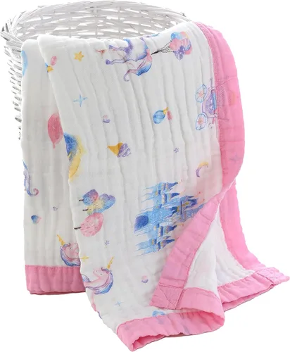 Miniatura 3 de Jay & Ava Manta de muselina de 42 x 42 pulgadas, manta de algodón suave para niño, manta de cama de 4 capas para cuna, manta de recepción grande