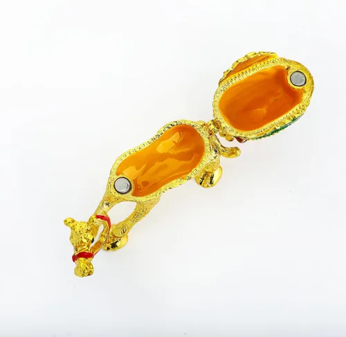 Miniatura 6 de YU FENG Adorno de decoración de figuras de camello de cristal, estatuas de camello esmaltado dorado, caja de joyería con bisagras