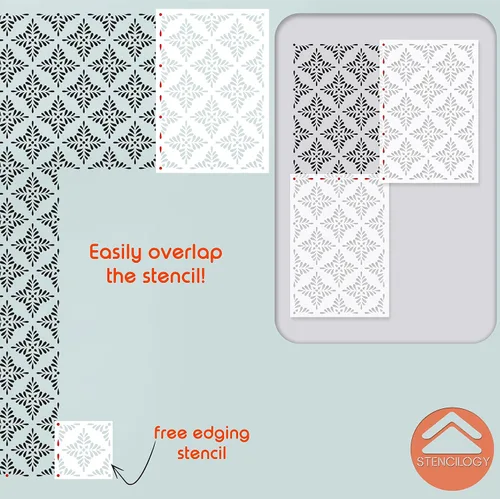 Miniatura 4 de STENCILOGY® / Pechora - Plantilla de pared XL de 23 "x 33", Plantillas de pared grandes para pintura, Plantillas para paredes, Plantilla de pared