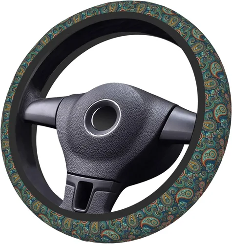 Miniatura 4 de Funda de volante de ajuste universal, accesorios para el interior del automóvil para mujeres y hombres, 15 pulgadas, transpirable, antideslizante