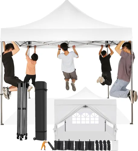 Miniatura 38 de COBIZI Carpa Toldo Emergente de 10x10 pies, Toldo de 10x10 con 4 Paredes Laterales Impermeable de Servicio Pesado Carpa Comercial para Fiestas