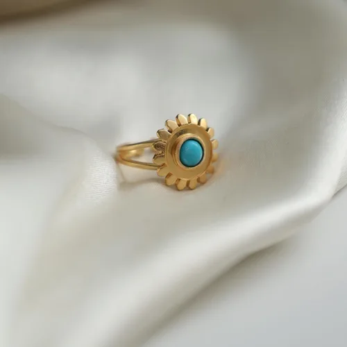 Miniatura 36 de Gempires - Anillos de piedra natural para mujer, ligeros, de cristal, hechos a mano, hipoalergénicos, chapados en oro, para uso diario, regalos