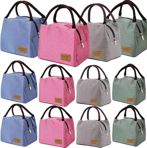 Bolsa de almuerzo aislada, pequeñas bolsas enfriadoras portátiles, bolsas Bento reutilizables, bolsa de almuerzo para el trabajo, picnic al aire