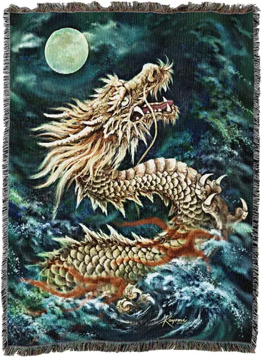 Miniatura 4 de Pure Country Weavers Kayomi Harai - Manta de dragón para regalo de fantasía tejida de algodón, fabricada en los Estados Unidos (72 x 54 pulgadas)