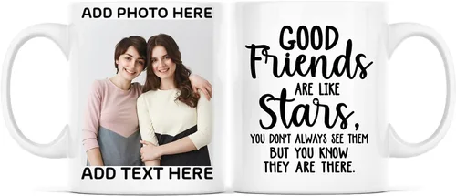 Miniatura 16 de Taza de café con texto en inglés "Because Of You I Laugh", regalo para mujeres, mejores amigas, mejores amigas, tazas personalizadas de amistad