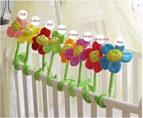 Miniatura 6 de 16 piezas de felpa artificial de girasol margarita de juguete flexible para cortina con hebilla de amarre para cumpleaños, boda, fiesta, regalo