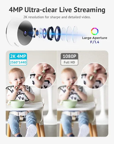 Miniatura 2 de LaView Cámaras 2K de 4MP para seguridad del hogar en interiores, cámara de seguridad para el hogar 5G y 2.4GHz para bebé/anciano/mascota/niñera