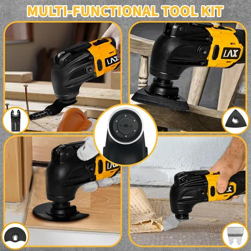 Miniatura 7 de Multiherramientas oscilantes para batería Dewalt de 20 V, herramienta multiusos de corte y lijado, ángulo de oscilación de 4°, 6 velocidades