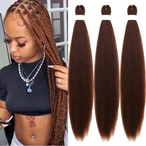 Miniatura 17 de Black Braiding Hair Pre Stretched 16 Inch Black Hair Extensions For Braiding Hypoallergenic Pre-stretched Braiding Hair Natural Knotless Crochet