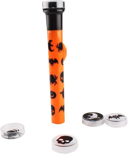 Miniatura 4 de STOBOK Proyector de linterna de Halloween con patrón de fantasma de calabaza, linterna de mano para decoración de fiestas, luz aterradora segura