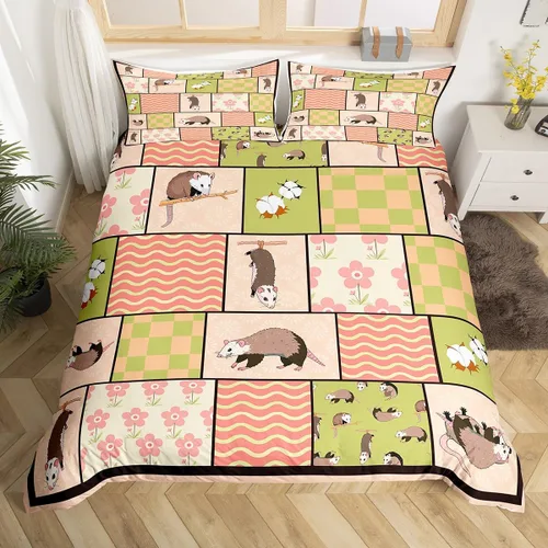 Miniatura 9 de Juego de ropa de cama de zarigüeya para niños, tamaño individual, regalo de zarigüeyas, juego de funda de edredón para niños, niñas, adolescentes