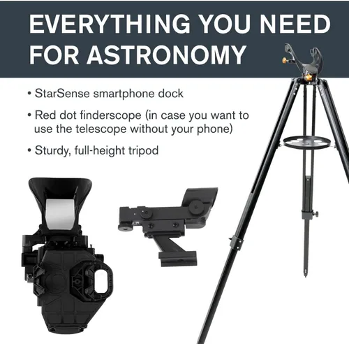 Miniatura 6 de Celestron StarSense Explorer LT 80AZ Telescopio habilitado para aplicación – Refractor de 80mm con acoplamiento para smartphone y aplicación