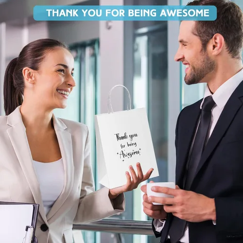 Miniatura 7 de Ctosree 20 Bolsas de Papel de Regalo de Agradecimiento para Empleado Compañero de Trabajo Colega Gracias por Ser Increíble Bolsas con Asas