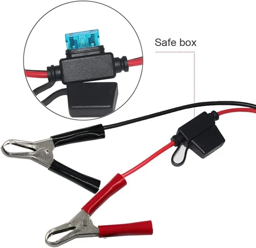 Miniatura 5 de SPARKING Clip de cocodrilo de batería de 10 pies y 12 V a SAE 2 pines, cable de desconexión rápida SAE a cable de sujeción de batería, fusible de 15