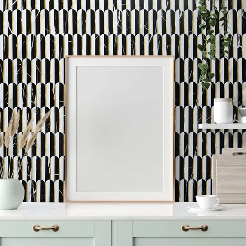 Miniatura 7 de DICOFUN 1 hoja de protector contra salpicaduras de color blanco y negro para cocina, PVC adhesivo en azulejos de pared contra salpicaduras