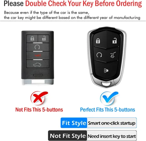 Miniatura 2 de Intermerge Funda para llavero Cadillac con protector de TPU para llavero adecuado, Azul