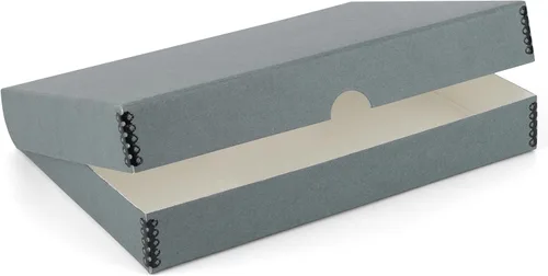 Miniatura 10 de Lineco 16x20 Caja de almacenamiento tipo folio negra con tapa, 1.75" de profundidad. Sin ácidos con borde de metal. Preserva la longevidad