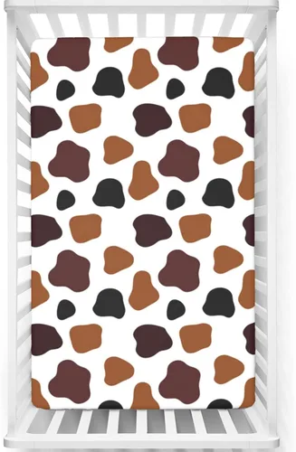 Miniatura 11 de Sábanas bajeras ajustables con temática de vaca, sábanas portátiles para cuna de niño pequeño, sábanas para cuna de bebé para niña o niño, 38 x 24