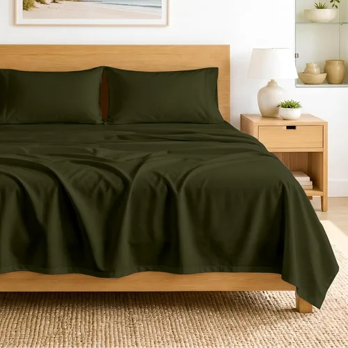 Miniatura 47 de SGI bedding Sábanas de Algodón Egipcio 100% Tamaño Full XL – Juego de Sábanas de 600 Hilos, Suaves, Frescas, Bolsillo Profundo de 16", Ropa de Cama