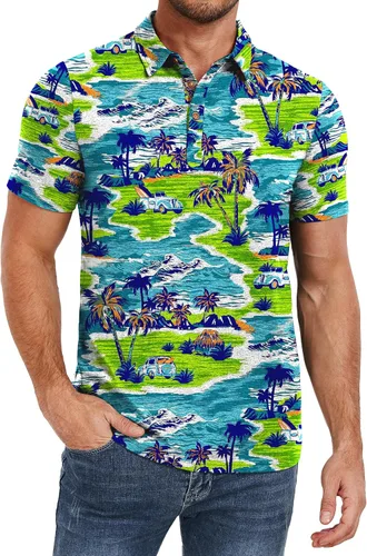 Miniatura 22 de PEGENO Camisetas Polo para Hombre de Manga Corta Camisetas de Golf de Algodón Casual Camisetas Polo de Rendimiento para Hombre