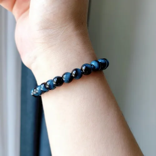 Miniatura 37 de Pulseras de triple protección con piedra de ojo de tigre de obsidiana negra con hematita para hombres y mujeres, pulsera de piedra curativa