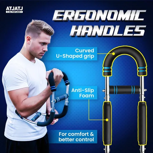 Miniatura 4 de Entrenador de brazo Twister de 3 niveles (50-100 libras), equipo de entrenamiento ajustable para pecho y bíceps para hombres, equipo de gimnasio