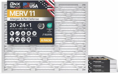 Miniatura 13 de BNX TruFilter - Filtro de aire MERV 11 de 18 x 20 x 1 pulgadas (paquete de 6) – Fabricado en Estados Unidos – Defensa contra Alérgenos Filtro