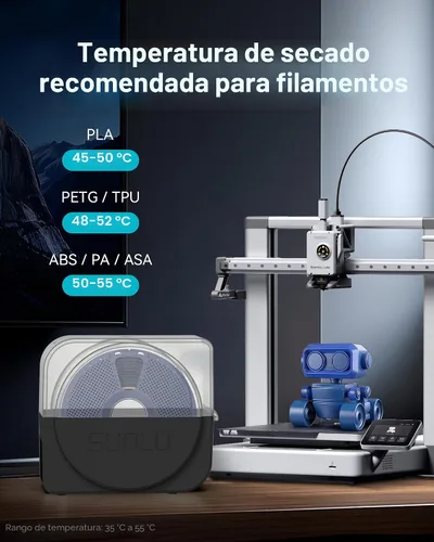 Miniatura 6 de SUNLU Caja de secado de filamentos para filamento de impresora 3D, S1 Plus Deshidratador de filamento con diseño de ventilador, la caja