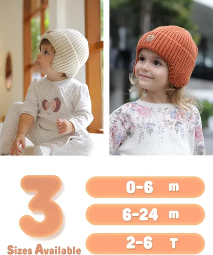 Miniatura 6 de Gorro de invierno con forro polar para bebé, con orejeras, gorro cálido para niños y niñas