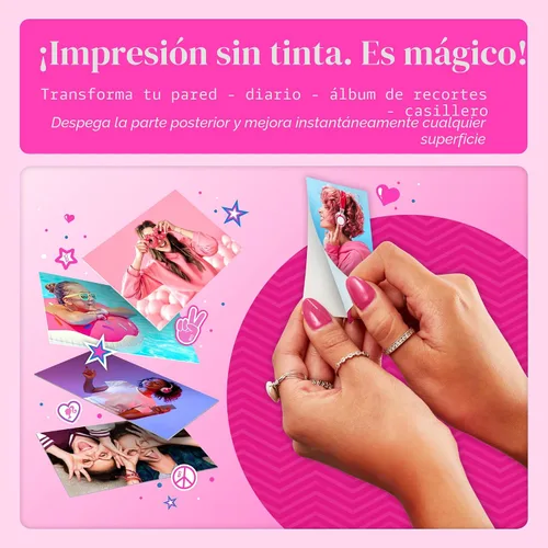 Miniatura 4 de KODAK x Barbie Printomatic - Cámara digital de impresión instantánea a todo color – Cámara portátil Barbie de 5MP - Fotos coloridas en papel Rosa