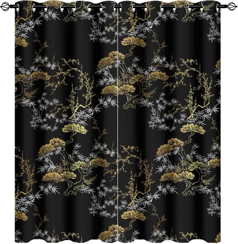 Miniatura 61 de Cortinas de Constelación, Arte Moderno Abstracto Patrón de Símbolos de Constelación Galaxia Negra Blanca, Tratamientos para Ventanas con Aislamiento