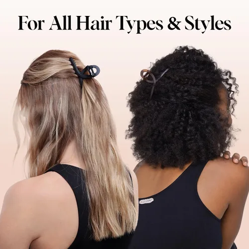 Miniatura 5 de Kitsch Pinzas grandes para el cabello para mujer, pinzas de pelo de moda, plástico mate, fácil agarre, perfectas para uso diario y ocasiones