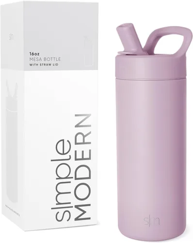 Miniatura 40 de Simple Modern Botella de agua con tapa de pajilla Termo de acero inoxidable aislado Botellas de agua reutilizables para viajes para gimnasio