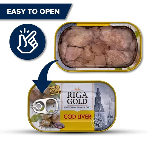 Miniatura 9 de Riga Gold Hígado de bacalao en aceite propio 4.27 oz/ 121g de Islandia (paquete 6)