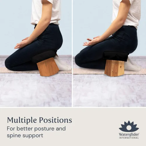 Miniatura 5 de Banco de meditación- madera de acacia, negro Zen Negro