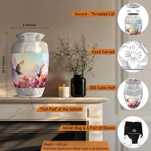 Miniatura 2 de Urna para cenizas para mujeres u hombres, urnas de cremación para cenizas humanas de adultos mujeres y hombres, decorativa funeraria, entierro, urna