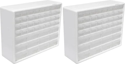 Miniatura 40 de Repisa para almacenamiento de piezas, de plástico, con 26 cajones Akro-Mils 10126REDBLK20, de 20 pulgadas x 10-1/4 pulgadas x 6-3/8 pulgadas, rojo