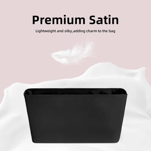 Miniatura 3 de DGAZ Organizador de bolso para bolsas LV Neverfull MiniPMMMGM, organizador de bolsas de seda, bolso de lujo y moldeador de bolsas (GM, negro)