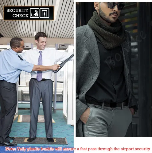 Miniatura 3 de Cinturón de nylon, cinturones transpirables tácticos militares de los hombres, rápido a través de la seguridad del aeropuerto, hebilla