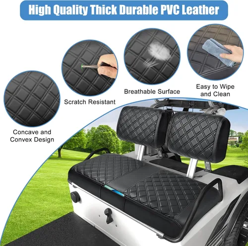 Miniatura 2 de Funda de asiento para Club Car DS Pre-2000, funda de asiento delantero para carrito de golf, compatible con Club Car DS 1982-2000, almohadilla