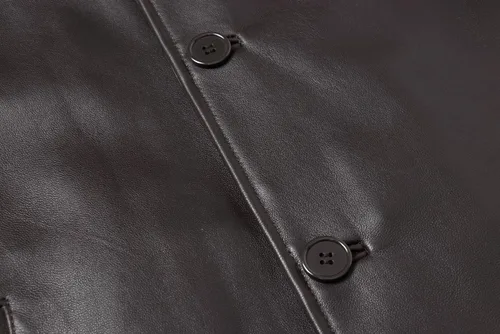 Miniatura 6 de REED EST. 1950 - Chaqueta de piel de cordero auténtica con cuatro botones