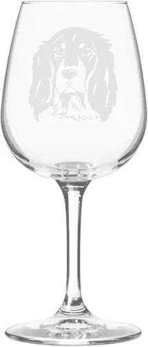 Miniatura 221 de Copa de vino de 12.75 onzas con diseño de perro grabado