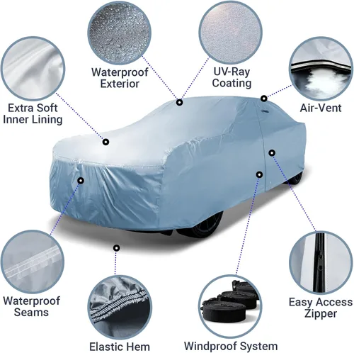 Miniatura 4 de iCarCover Compatible con Infiniti G35 Coupé 2003-2007 Funda de automóvil para automóvil, ajuste de forma acolchada, exterior completo, impermeable