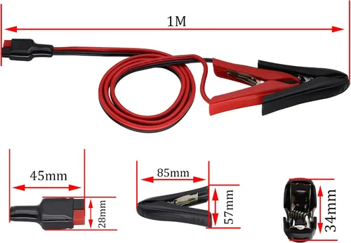 Miniatura 3 de Cable de clip de cocodrilo de 12 AWG 45A (an-der-Son) Cable de clip de cocodrilo a cable de labio C Alli-Gator Clip a 45A enchufe de batería Ca-ble