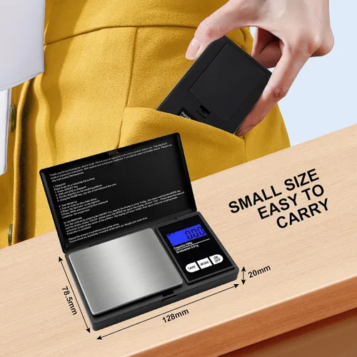 Miniatura 5 de Escala digital pequeña de 7.05 oz/0.00 oz de precisión de gramos y onzas para joyas, polvo, monedas, báscula de bolsillo de cocina de alimentos