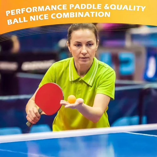 Miniatura 6 de Outus Pack de tenis de mesa portátil Combo 8 paletas y 12 pelotas con bolsa de transporte para deportes en interiores y exteriores