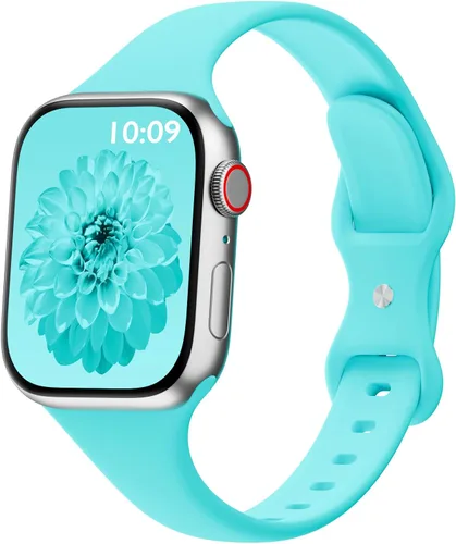 Miniatura 30 de Bandas delgadas de silicona deportivas compatibles con Apple Watch de 38mm 42mm 40mm 44mm 41mm 45mm 46mm 49mm, correa de repuesto delgada y estrecha