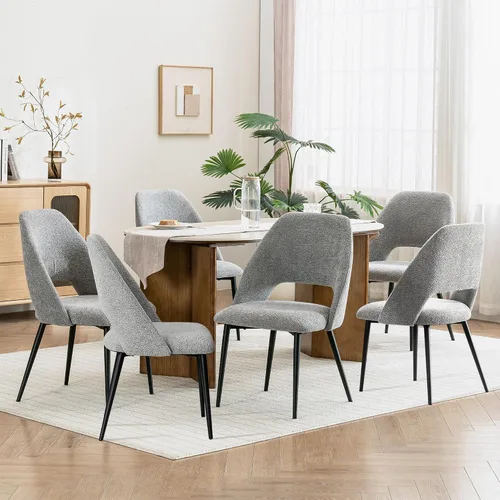 Miniatura 25 de Rowill Juego de 2 sillas de comedor tapizadas de mediados de siglo, modernas sillas de comedor, sillas de cocina, sillas decorativas con patas