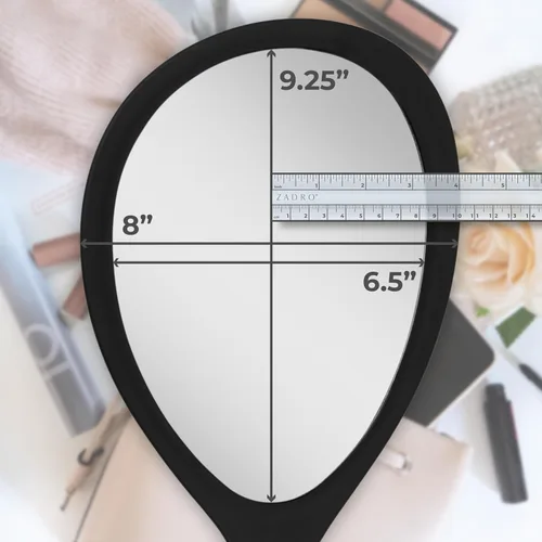 Miniatura 4 de Zadro Espejo de mano grande con asa, espejos de salón para estilistas, espejo de mano grande para maquillaje, para colgar en la pared